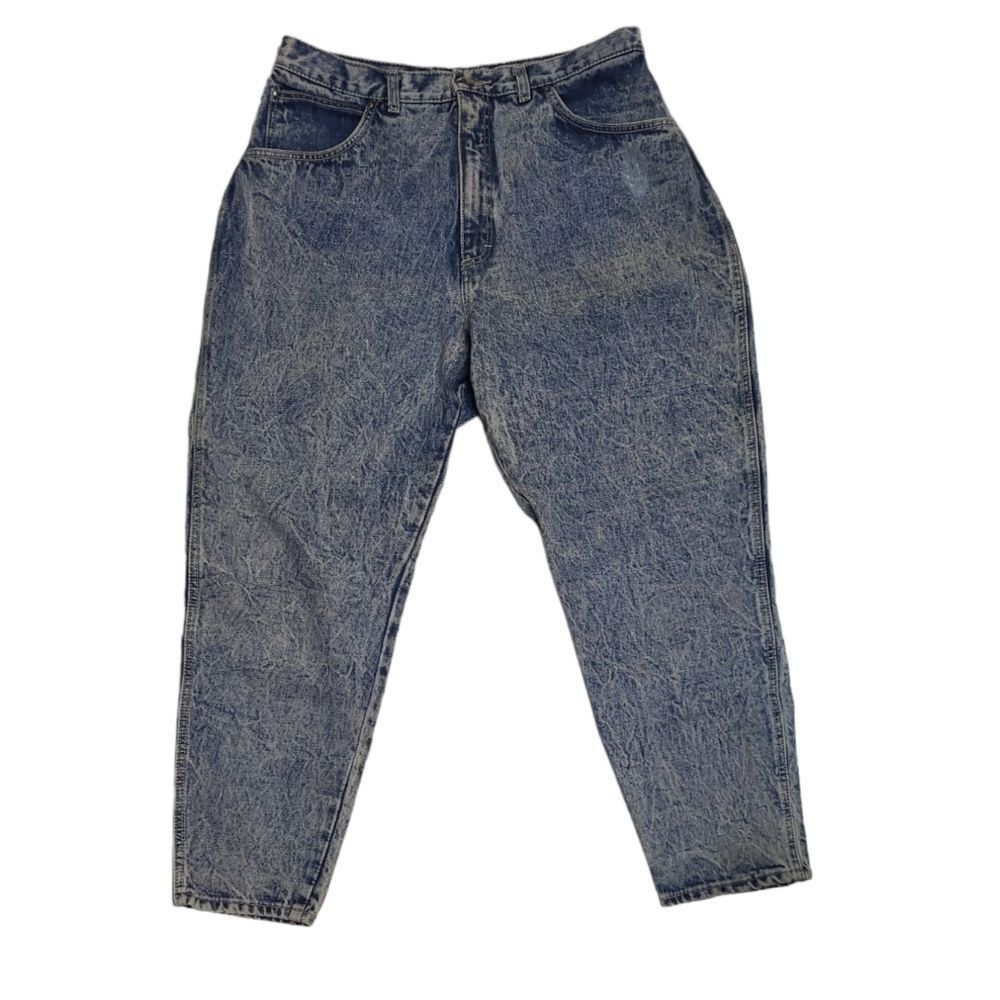 VINTAGE 80s acid wash baggy short‎ ankle mom jeans 12/14
